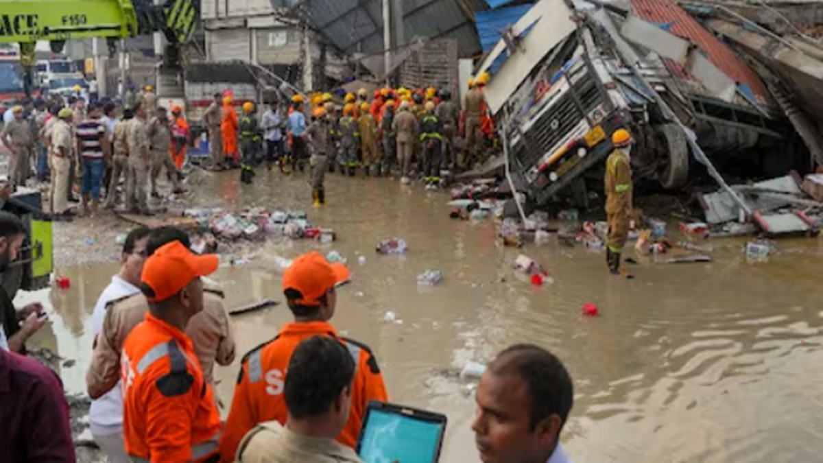 Five people were killed when a 3 storey building collapsed in Lucknow