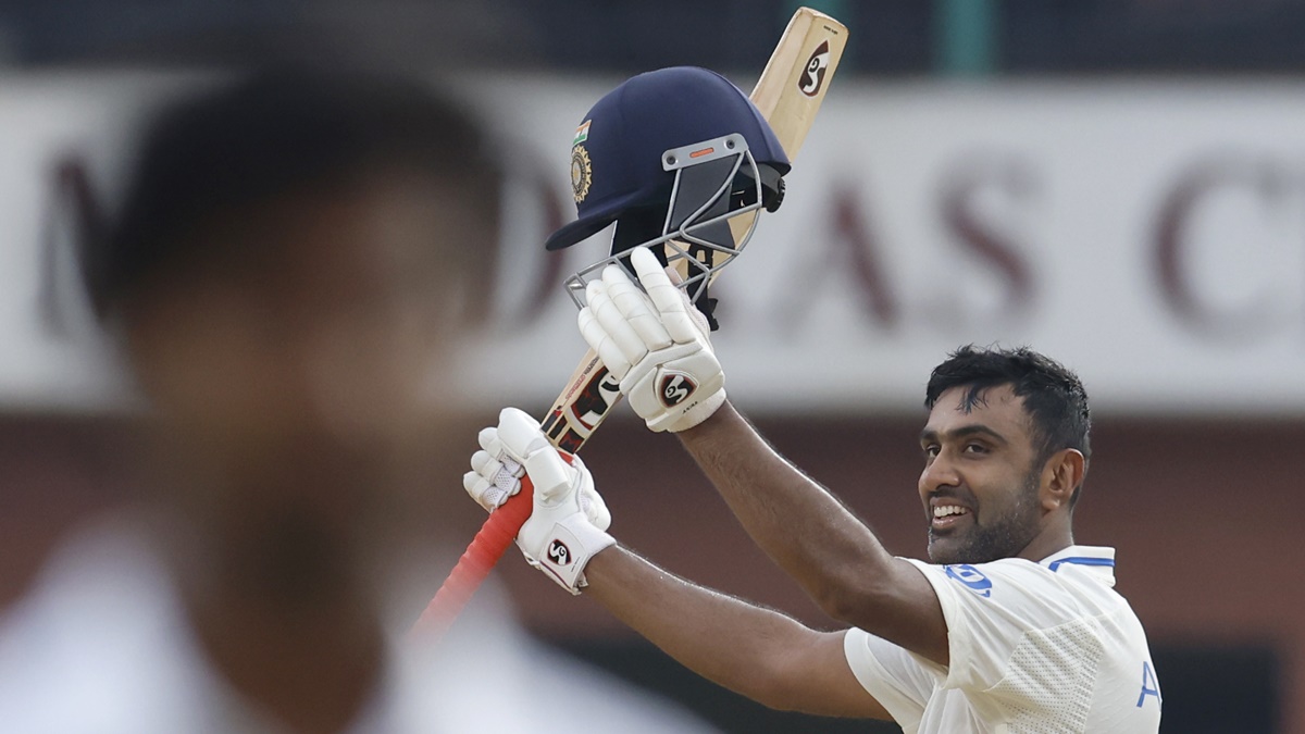 Ravichandran Ashwan scored a century in the Test cricket match against Bangladesh