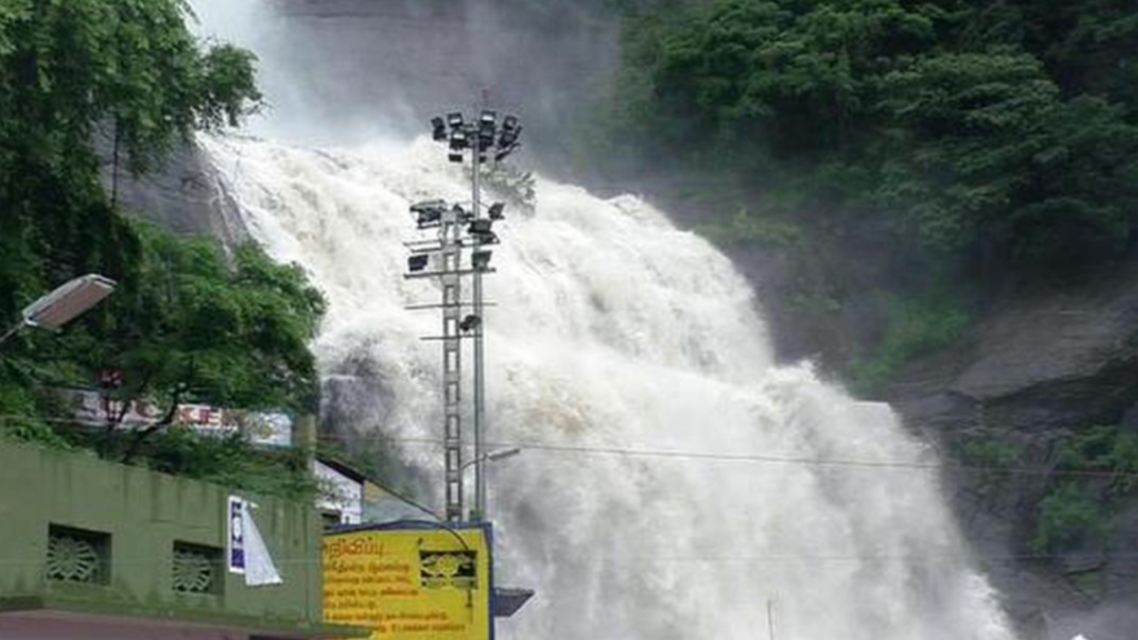 tourists banned from bathing at courtala falls