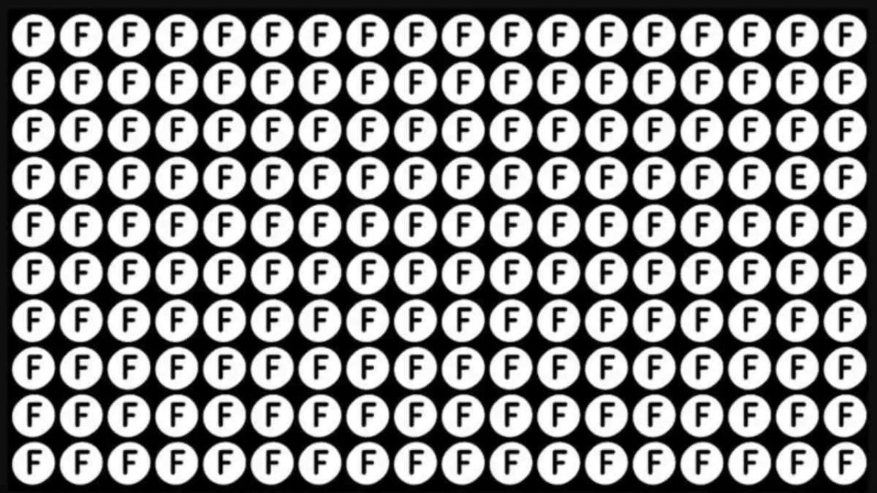 Optical Illusion Find the letter E hidden among several F letters