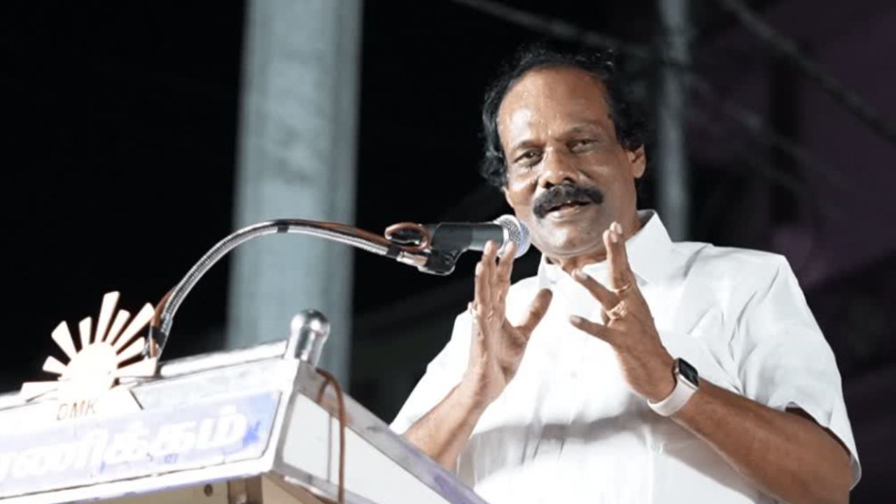 Dindigul I Leoni mocks actor Vijays TVK party at Pollachi DMK rally
