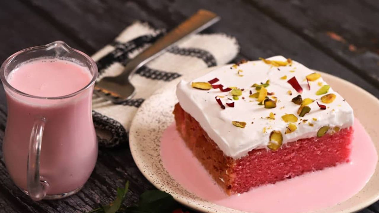 how to make Rose Milk Cake