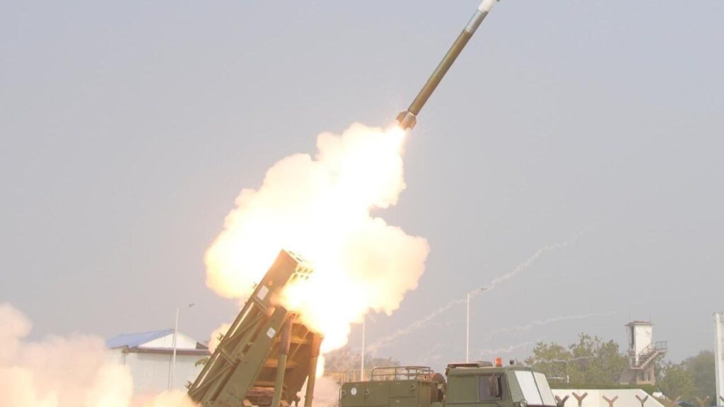 Pinaka rocket at Chandipur in Odisha