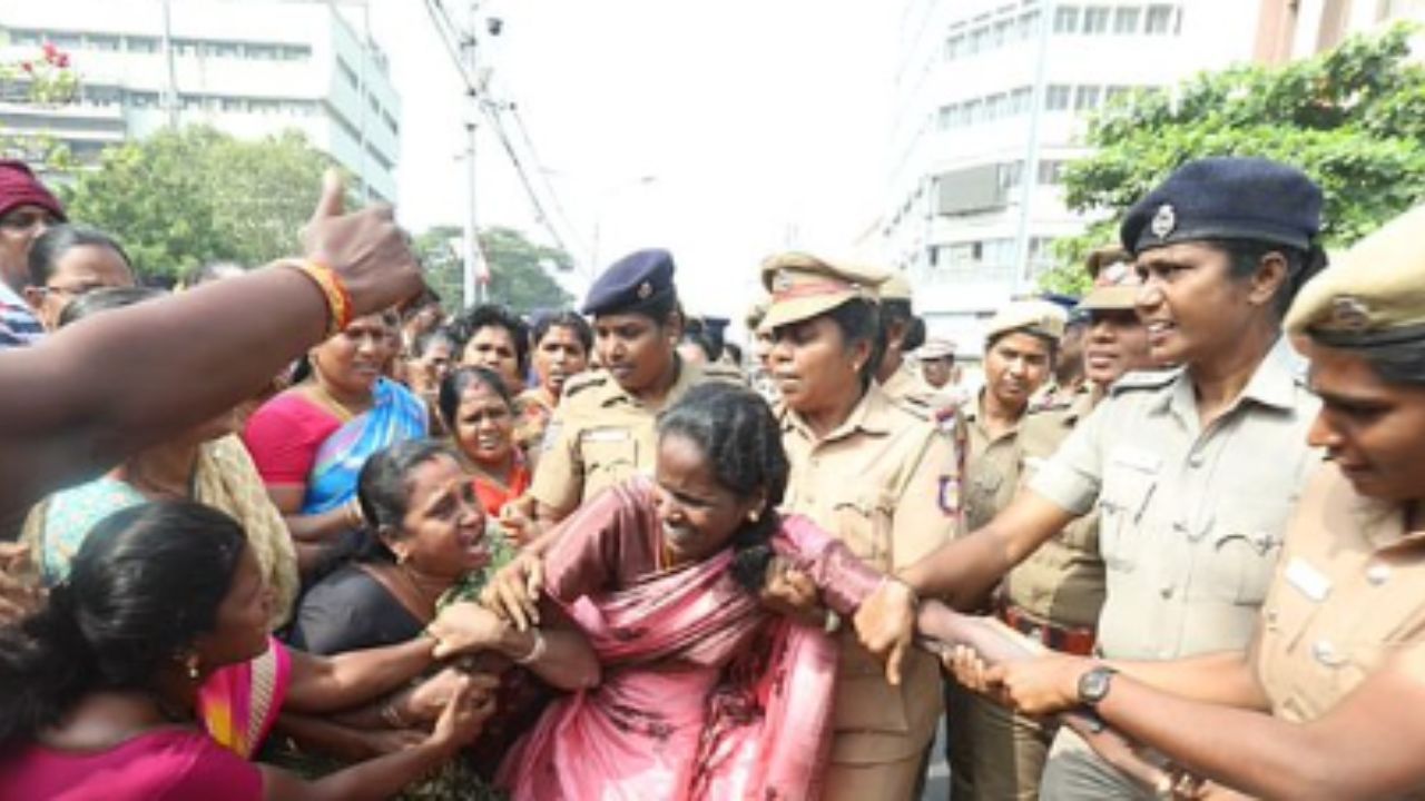 Sanitation workers on Arrest