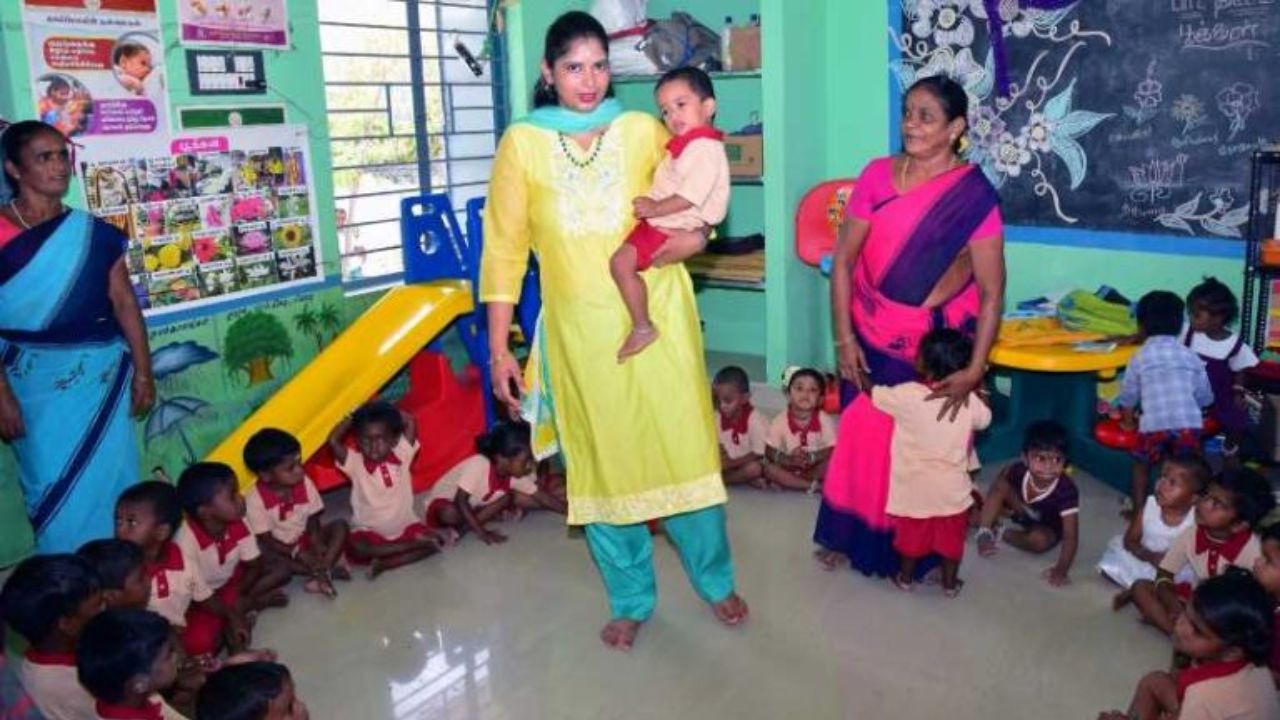 Perambalur Collector Chooses Govt Anganwadi