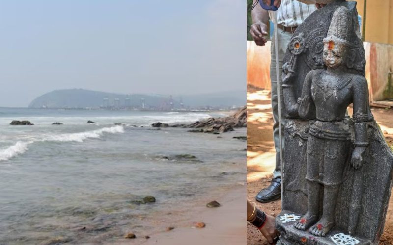 12th century Vishnu sculpture washed ashore in Visakhapatnam Andhra Pradesh