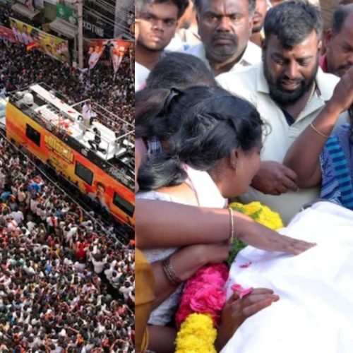 கரூரில் விஜய் பேரணி