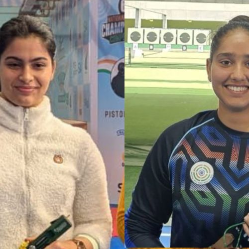 மானு பாக்கர், ஷிம்ரன் ப்ரீத் கவுர்
