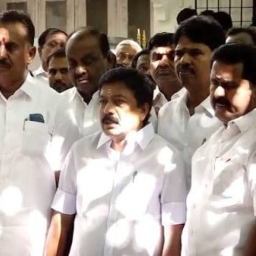சபாநாயகரை சந்தித்த சி.வி. சண்முகம்- எஸ்.பி வேலுமணி அணி எம்.எல்.ஏ.க்கள்