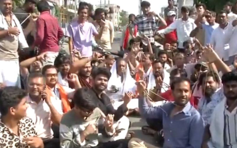 Brahmin group protests outside NEET exam centre in Karnataka