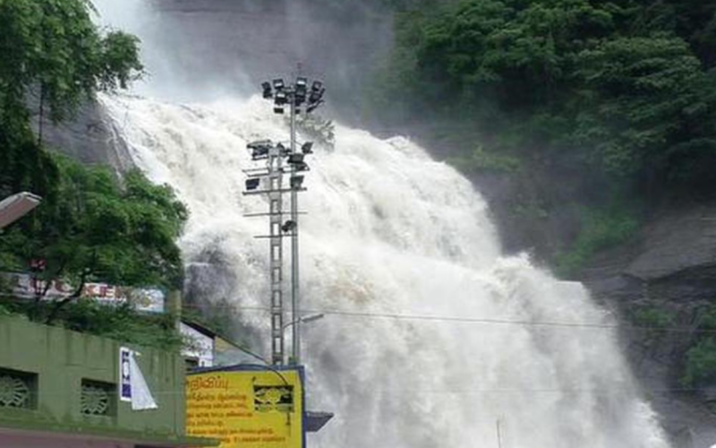 tourists banned from bathing at courtala falls