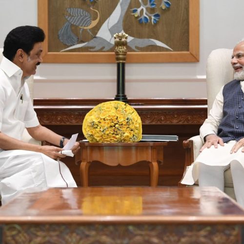 பிரதமர் நரேந்திர மோடியுடன் தமிழக முதல்வர் மு.க. ஸ்டாலின்