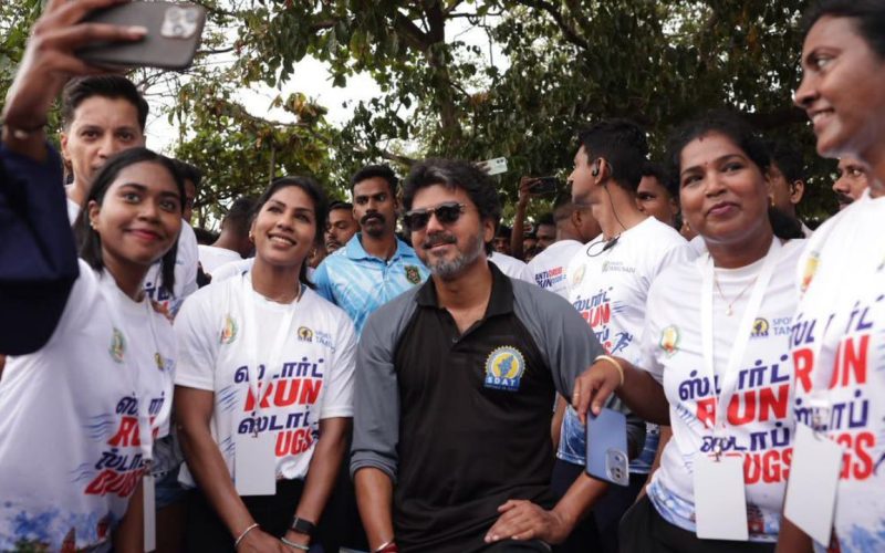 போதைப்பொருள் ஒழிப்பு விழிப்புணர்வு ஓட்டத்தில் முதலமைச்சர் விஜய் பங்கேற்பு