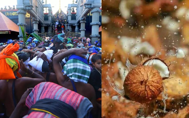 Do you know the reason why devotees leaving for Sabarimala after breaking coconuts