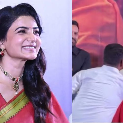 சமந்தாவுக்கு பூங்கொடுத்து கொடுத்த ரசிகர்
