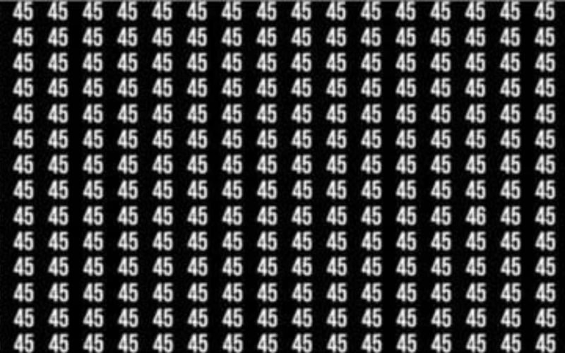 Find the 46 hidden in the middle of Optical Illusion 45