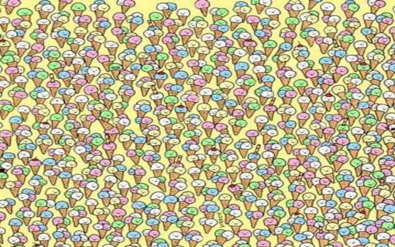Find the lollipop hidden in the cone ice cream crowd