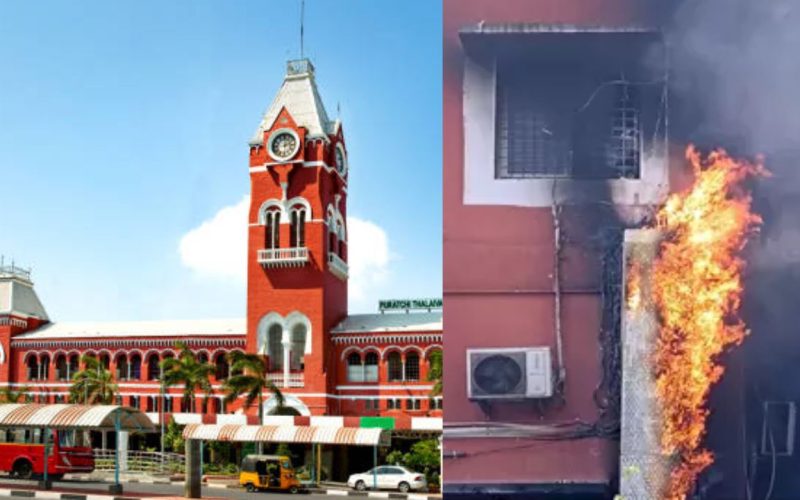 Fire breaks out in Chennai Egmore railway station