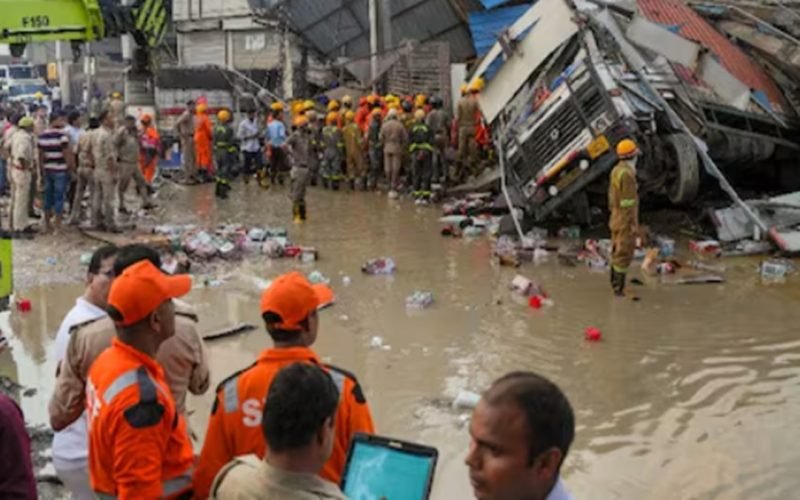 Five people were killed when a 3 storey building collapsed in Lucknow