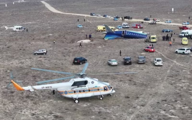Azerbaijan Airlines plane carrying over 67 passengers crashes near Kazakhstan's Aktau