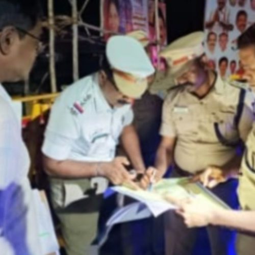 குலசேகரப்பட்டினத்தில் எஸ்.பி நேரில் ஆய்வு 
