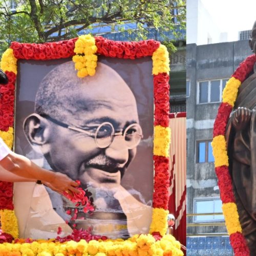 மகாத்மா காந்திக்கு தமிழக முதலமைச்சர் மு.க ஸ்டாலின் மரியாதை