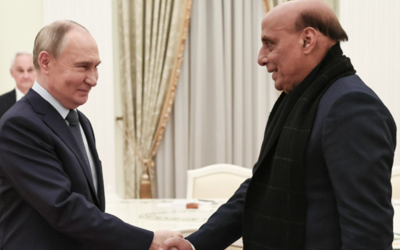 Indian Defense Minister Rajnath Singh meets Russian President Putin