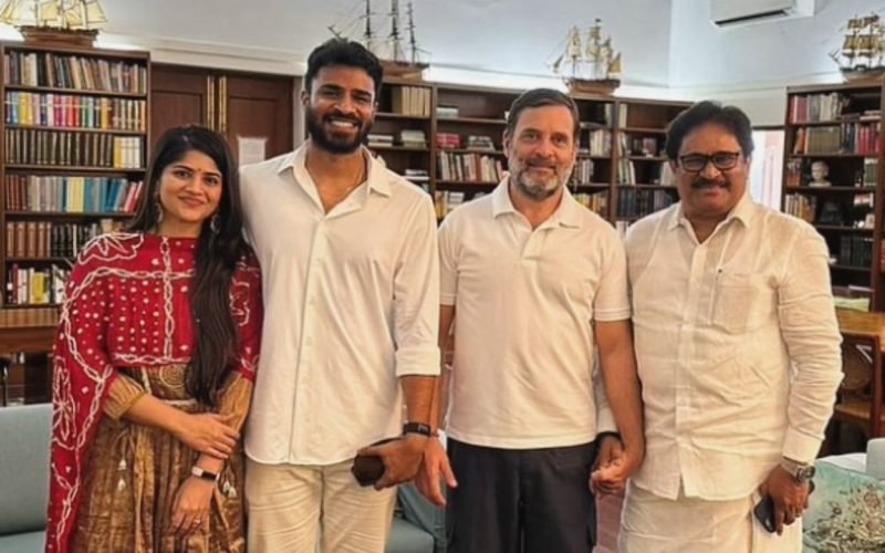 Actress Megha Akash meet Rahul Gandhi