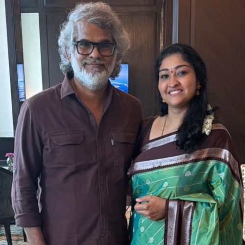 கணவருடன் நடிகை நீலிமா ராணி
