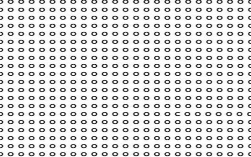 optical illusion find the lone c among the o letters