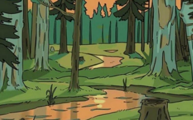 Optical Illusion Find the deer hiding in the forest.