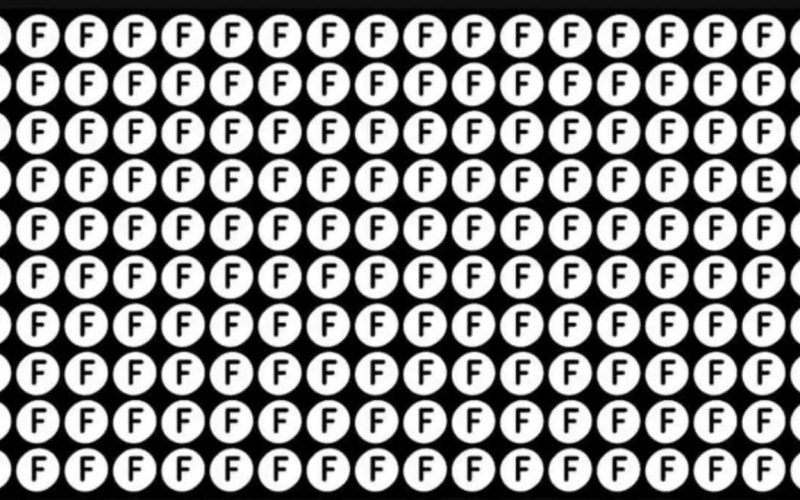 Optical Illusion Find the letter E hidden among several F letters