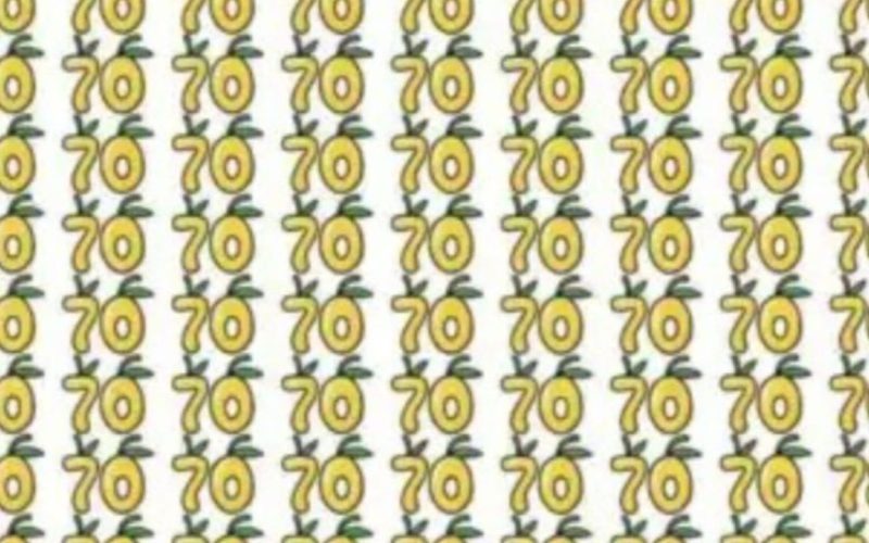 Optical Illusion Find the number '78' hidden among many '70's.