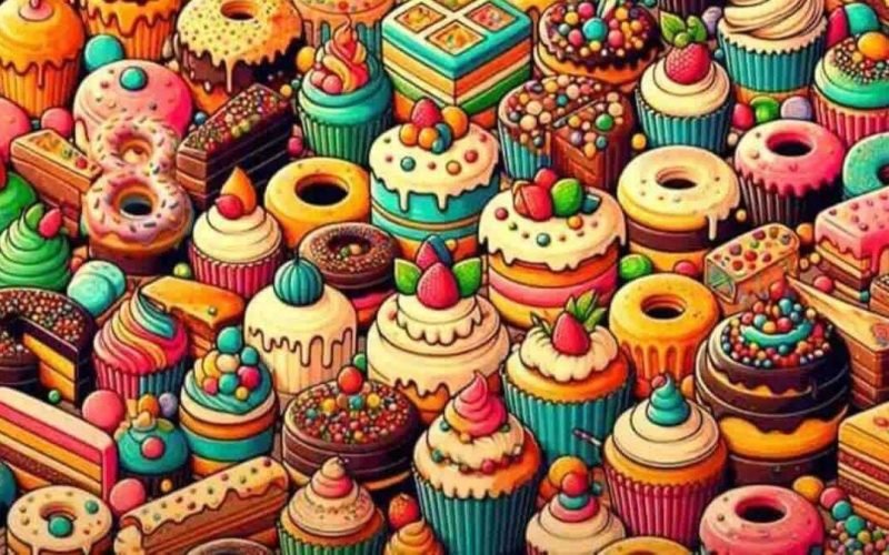 Optical Illusion Find the number hidden among the sweets