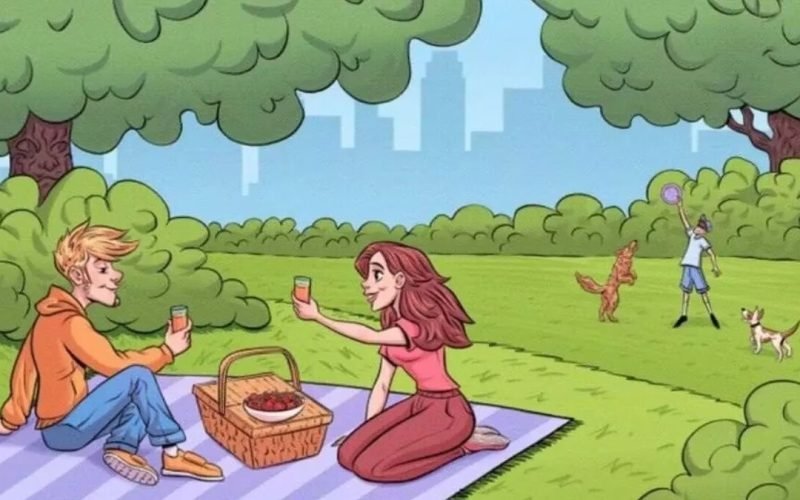 Optical Illusion Quickly find 3 hidden faces in the park