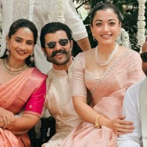 திருமண விழாவில் கலந்து கொண்ட ராஷ்மிகா மந்தனா- விஜய் தேவரகொண்டா
