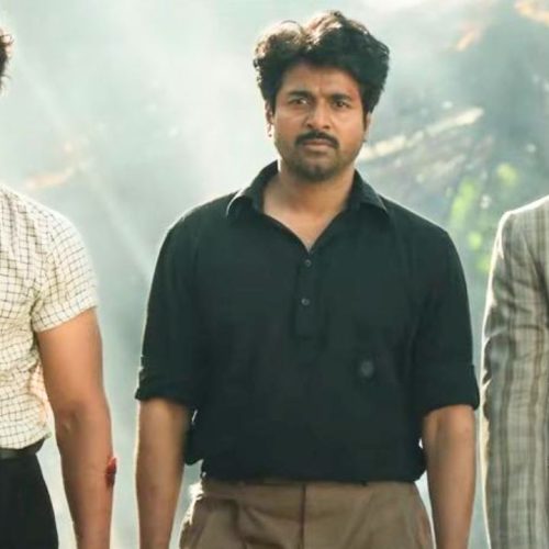 பராசக்தி திரைப்படத்தில் அதர்வா, சிவகார்த்திகேயன், ரவி மோகன் 
