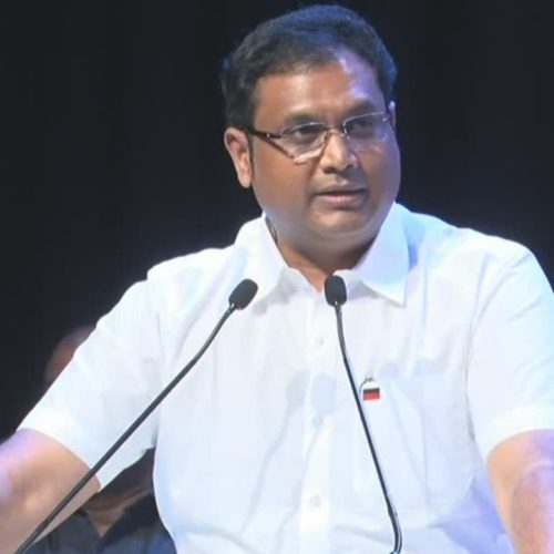 தமிழக தொழிற்துறை அமைச்சர் டி.ஆர்.பி ராஜா