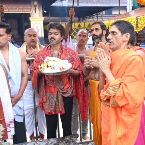CM Vijay Prays at Kollur Temple