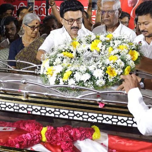 தோழர் நல்லக்கண்ணு உடலுக்கு தமிழக முதலமைச்சர் மு.க. ஸ்டாலின் அஞ்சலி