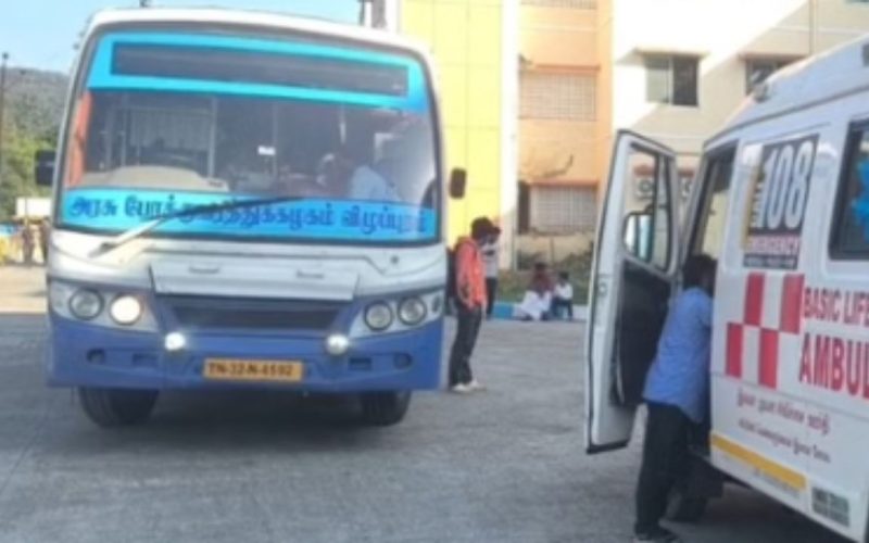 Passenger Collapses on Chennai Bus