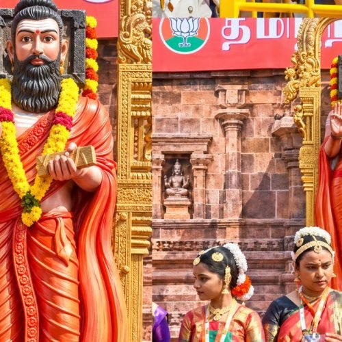 Thiruvalluvar in Saffron Attire