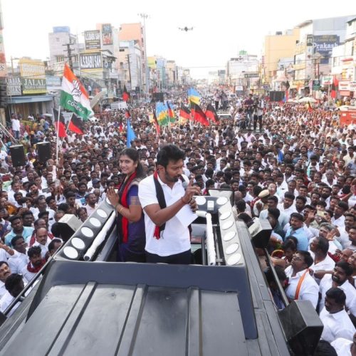 காஞ்சிபுரம் பரப்புரையில் உதயநிதி ஸ்டாலின்