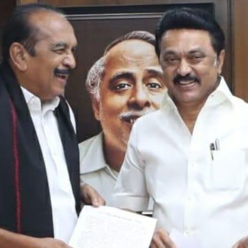 மு க ஸ்டாலின் உடன் வைகோ
