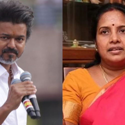நடிகர் விஜய், வானதி சீனிவாசன்
