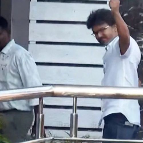 தமிழக வெற்றிக் கழக தலைவர் விஜய் 