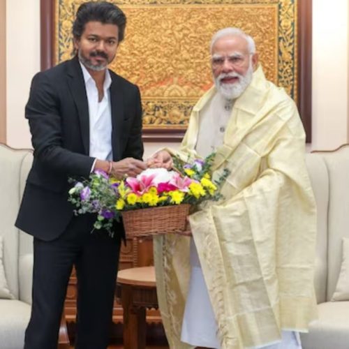 பிரதமர் மோடியுடன் தமிழக முதல்வர் விஜய் 