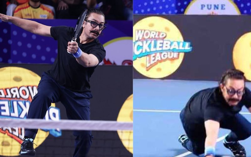 Aamir Khan slips on the WPBL court