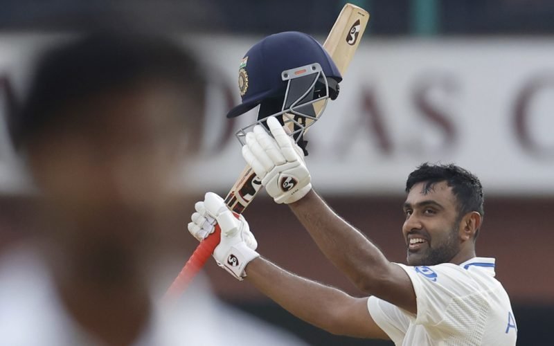 Ravichandran Ashwan scored a century in the Test cricket match against Bangladesh