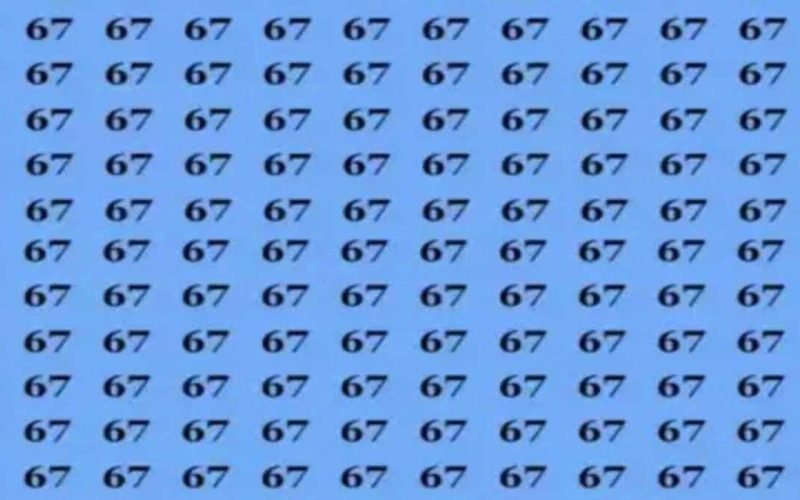 optical illusion find the lone 87 among the 67 numbers